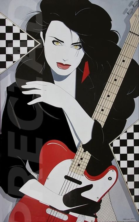 Red Telecaster, 80s Posters Art, Nagel Art, Horses Art, Retro Style Art, Patrick Nagel, 1980s Art, 80s Pop, Art Realism