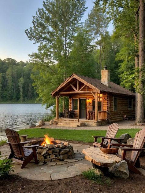 Off Grid Life Aesthetic, Off Grid Living Aesthetic, House Exterior Ideas, Relax House, Cottage Tiny House, Mountain Cabins, Cabin Aesthetic, Lakeside Cabin, Little Cabin