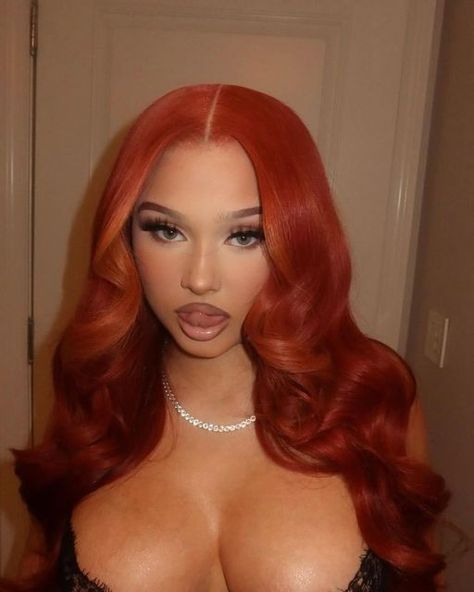 _magicmike02 on May 11, 2024: "I think copper is your colorrr😍😍😍😍😭 Frontal wig install X color customization". Alabama Barker, Wig Styling, Dyed Hair Inspiration, Women's Wigs, Red Wigs, Dope Hairstyles, Baddie Hairstyles, Straight Human Hair, Orange Hair