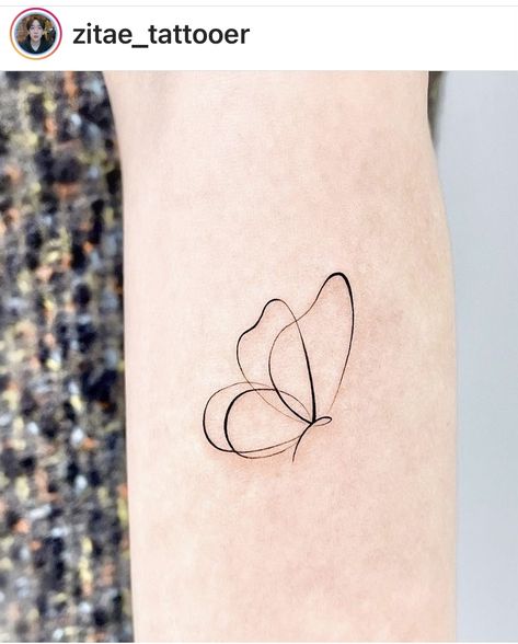 Minimal Tattoo Behind Ear, Lineart Butterfly Tattoo, Tattoo Ideas For Wrist For Women, Butterfly Tattoo With Meaning, Bts Butterfly Tattoo, Bts Related Tattoos, Line Tattoo Butterfly, Mini Butterfly Tattoo, Mermaid Line Art