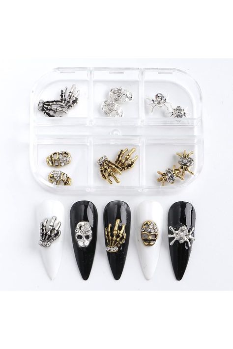 3D Halloween Nail Art Charms, 3D Acrylic Skeleton Ghost Hands Nail Rhinestones(or Gems) for Acrylic Nail Silver and Gold Nail Supplies Nail Art Design Decoration Accessories - Golden Ghost Hands, Nail Silver, Skeleton Ghost, Nail Rhinestones, Nail Art Charms, Gold Nail, Halloween Charms, Nail Supplies, Gem Nails