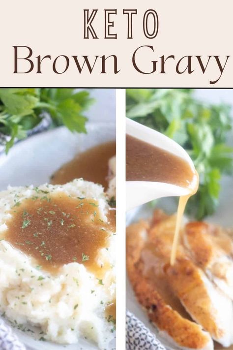 Make this easy gluten-free keto brown gravy recipe in less than 10 minutes - no drippings required! Plus, learn the secret trick to give it a smooth, silky finish. Keto Brown Gravy, Keto Gravy, Gluten Free Gravy, Keto Thanksgiving, Cauliflower Mash, Peach Recipes, Whole30 Keto, Baking Powder Uses, Boiled Egg Diet Plan