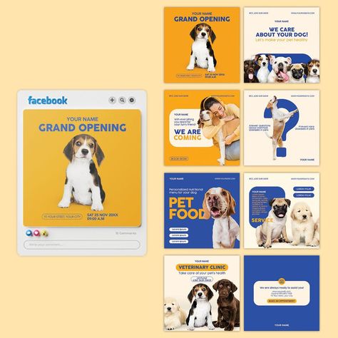 Veterinary Clinic Social Media Post Templates Vet Social Media Post, Veterinary Social Media Post Ideas, Vet Clinic Social Media Posts, Pet Social Media Post, Vet Social Media, Pet Moodboard, Dog Social Media Post, Veterinary Social Media, Veterinary Marketing