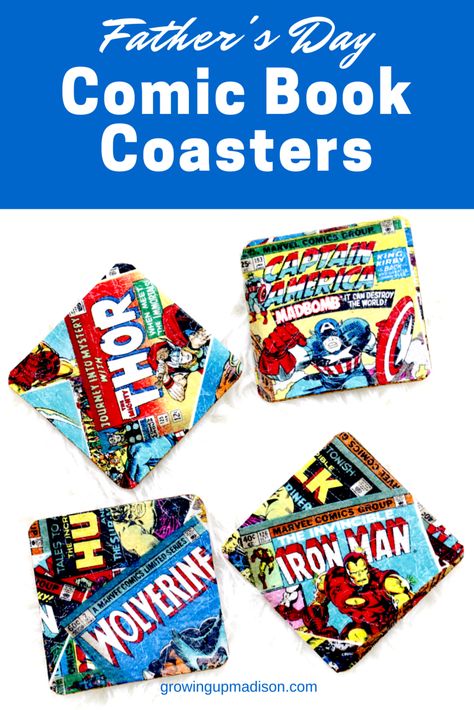 Comic Crafts, Make Your Own Comic Book, Diy Comic Book, Book Coasters, Comic Book Crafts, Diy Comic, Coasters Fabric, Coasters Diy, Book Fabric