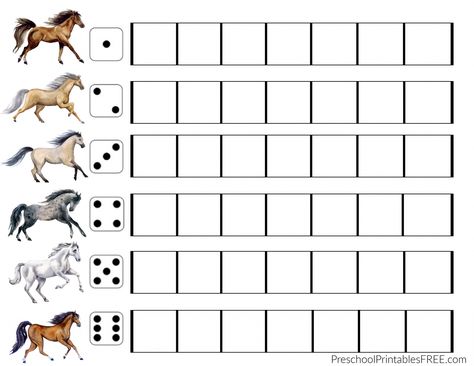 Preschool Horse Games (free) – Free Preschool Printables Horse Math Activities For Preschool, Derby Preschool Activities, Preschool Horse Activities, Horse Games For Kids, Horse Activities For Preschool, Summer Olympics Preschool, Farm Week, Cvc Word Practice, Learning Centers Preschool