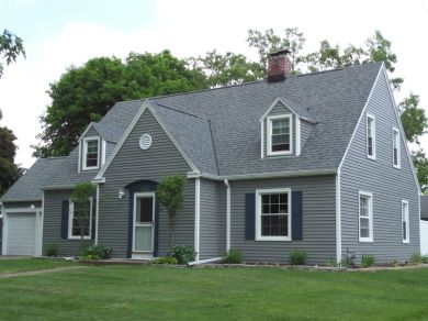 Deep Granite by Mastic Mastic Vinyl Siding, Grey Vinyl Siding, Craftsman Remodel, Roof Restoration, Siding Options, Ranch Exterior, Architectural Shingles, Siding Colors, Exterior Remodel