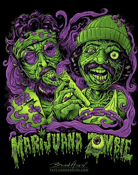 T Shirt Illustration, Acid Art, Trippy Designs, Bg Design, Arte Punk, Zombie Art, Cheech And Chong, Speed Painting, Image Swag