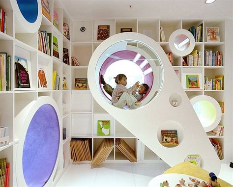 Poplar public library || East London by  Sako Architects Modern Playroom, Activity Room, Kids Library, Kids' Playroom, Playroom Design, Organization Kids, Design Del Prodotto, Modern Kids, Light Design