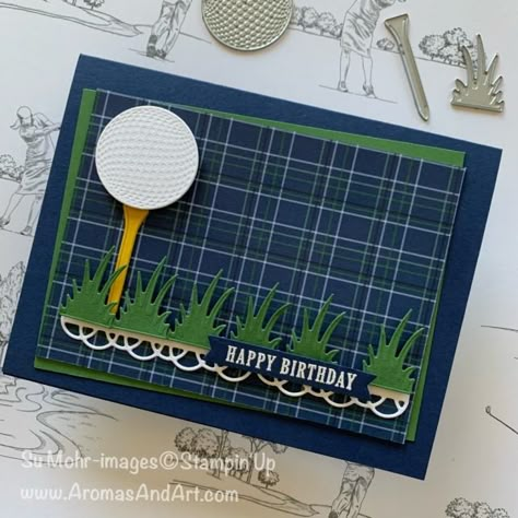 Stampin Up Clubhouse, Golf Birthday Cards, Golf Cards, Creative Birthday Cards, Man Cards, Mens Cards, Male Birthday, Guy Cards, Cards Masculine