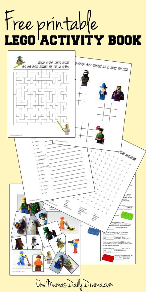 Free printable LEGO activity book | One Mama's Daily Drama --- Puzzles, games, & fun LEGO activities for kids. Lego Worksheets, Daily Drama, Lego Therapy, Printable Lego, Lego Printables, Lego Camp, Ninjago Birthday, Lego Challenge, Lego Club