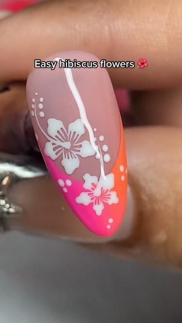 Embrace the spirit of summer with our easy hibiscus flowersDiscover the hottest 2023 nail trendsfrom vibrant neon hues to playful tropical motifsas we provide the ultimate nail inspiration for a stylish and unforgettable summer seasonGet ready to turn heads with your trendy and eye-catching nails💅🏼🔥🌴 Summer Nail Tutorials, Tropical Flower Nails, Tropical Nail Art, 2023 Nail, Tropical Nails, Rose Nail Art, Summery Nails, Nail Art Designs Videos, Nagel Inspo