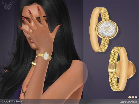 Sims 4 Watch Cc, Sims Shoes, Sims Accessories, Female Sims, Madison Beer Outfits, White Gold Diamond Bracelet, Sims 4 Studio, Sims 4 Clutter, Beer Outfit