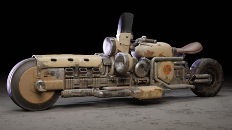 ArtStation - Dieselpunk motorcycle Dnd Motorcycle, Dieselpunk Motorcycle, Dieselpunk Car, Steampunk Bike, Steampunk Motorcycle, Dieselpunk Vehicles, Hover Bike, Steampunk Vehicle, Tricycle Bike