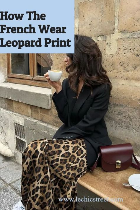 How The French Wear Leopard Print. Leopard print outfits have always been popular with parisian women and parisian style. See how the French style this trend and trend style. Find inspo for leopard print and leopard prints style. Plenty of trending outfits and leopard prints to wear all year round. Lots of trend style with leopard and leopard print. #leopard #leopardprint #frenchstyle #trends #trendstyle Leopard On Leopard Outfit, Leopard 2024 Trend, Leopard Print Street Style, Leopard Print Trend 2024, Leopard Palazzo Pants Outfit, Leopard Outfit Ideas Classy, Animal Print Skirt Outfit Summer, Leopard Print Trousers, Leopard Pants Outfit Summer