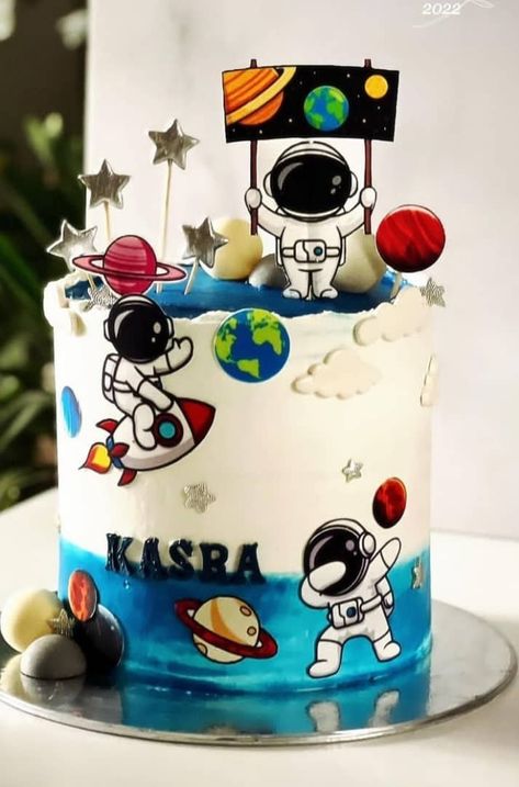 Space Theme Sheet Cake, Ankut Decoration, Astronaut Cake, Decor Tort, Planet Cake, Space Cake, Baby Boy Birthday Cake, Birthday Cake Topper Printable, 1st Birthday Cakes