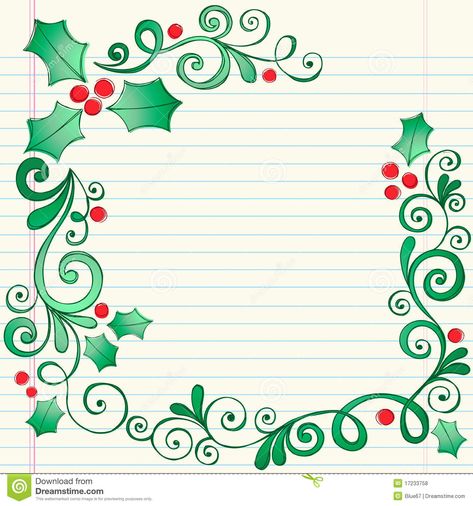 Hand-Drawn Sketchy Doodle Christmas Holly Border - Download From Over 58 Million High Quality Stock Photos, Images, Vectors. Sign up for FREE today. Image: 17233758 Doodles Christmas, Zantangle Art, Doodle Christmas, Christmas Doodles, Doodle Inspiration, Doodles Zentangles, Doodle Lettering, Doodle Designs, Bullet Journal Doodles