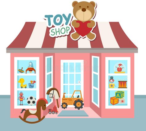 Toy shop vector royalty free illustration