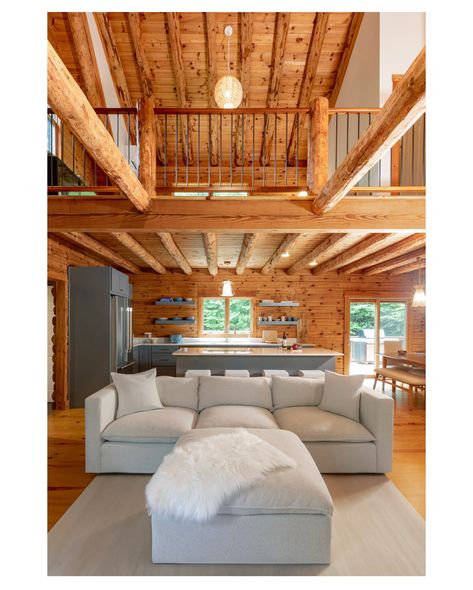 New in EB real estate: Waterfalls Road Log Cabin in Kerhonkson, NY ✨ Just over an hour and a half from New York City, this fully renovated, turn-key log cabin is equal parts modern style and rustic charm. Set on nearly three acres in Kerhonkson, this home is centrally located in the foothills of the Catskills, creating a basecamp for outdoor recreation, local shopping, and exploring the surrounding area. Features include: 🏡 Three bedroom, two and a half bathroom log cabin; 🌲 1,806 square fo... Log Cabin Renovation Interiors, Log Cabin Aesthetic Interior, Log Cabin Renovation, Kerhonkson Ny, Cabin Renovation, Cabin Interior Design, Log Cabin Interior, Cabin Aesthetic, The Catskills