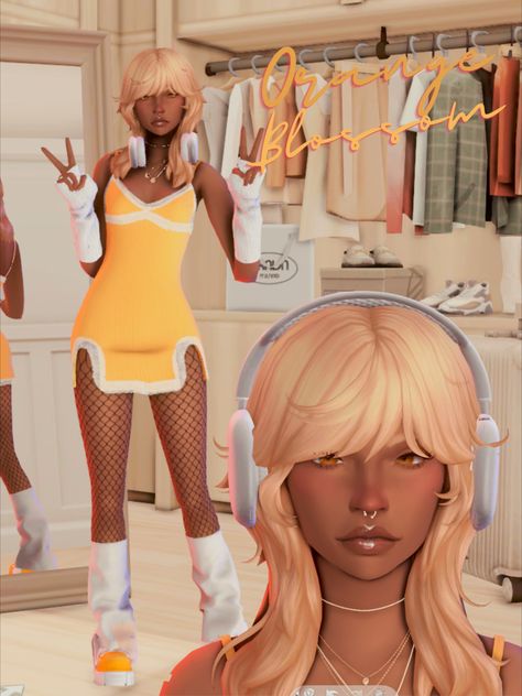 Peachy Faerie Sims, Sims 4 Cc Orange Hair, Sims 4 Strawberry Shortcake, Sims 4 Pre Teen Mods, Sims 4 Strawberry Shortcake Cc, Strawberry Shortcake Sims 4 Cc, Sims Inspo People, Sims Kawaii, Orange Blossom Strawberry Shortcake