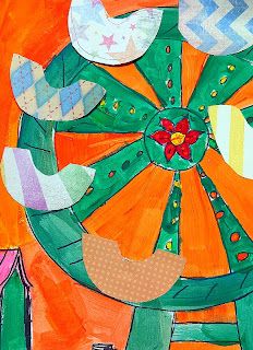 Carnival Art Projects, Carnival Art Projects For Kids, Ferris Wheel Art, Wheel Artwork, Carnival Art, Art Project For Kids, Art Projects For Kids, Tempera Paint, Wheel Art