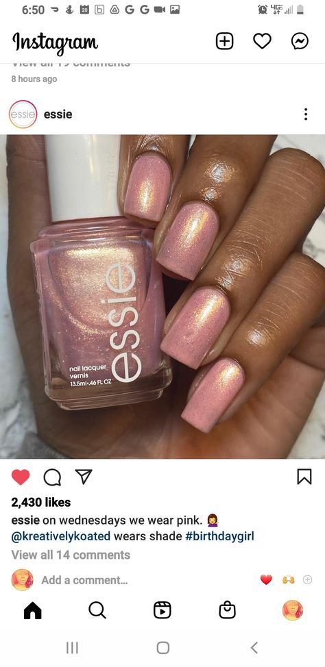 Essie Birthday Girl, Essie Nail, Nails Ideas, Wear Pink, Birthday Girl, Essie, Girl Birthday, Nail Polish, Nail Art