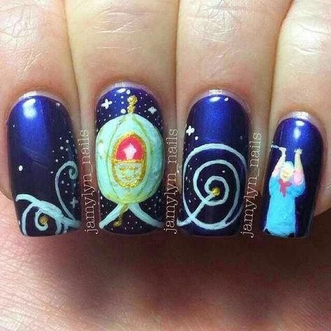 Cinderella Nails, Nail Art Disney, Disney Nails, Toe Nail Designs, Get Nails, I Love Nails, Cute Nail Designs, Makati, Nail Art Inspiration