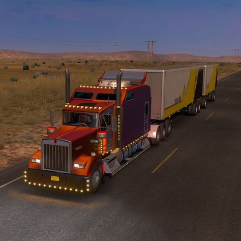 💻 American Truck Simulator 🚚💭’s Instagram photo: “The limo haulin’ dyna-doubles through northern Nevada ———————————————————————————— #americantrucksimulator #trucksimulator #truckin…” 80s Trans Am, Euro Truck Simulator 3 Skin, 1980 Trans Am, Northern Nevada, Freightliner Flc, American Truck Simulator, International Lonestar Trucks, Gaming Screenshots, Nevada