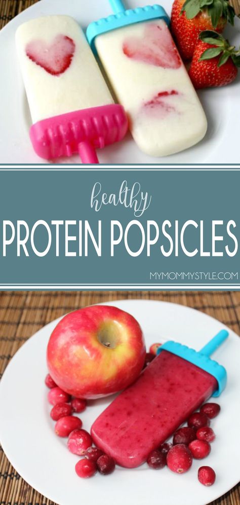 Protein Popsicles Recipes, Protein Popsicles, Strawberry Protein, Healthy Protein, Sugar Cravings, Popsicle Recipes, Easy Treats, Homemade Treats, Everyday Food