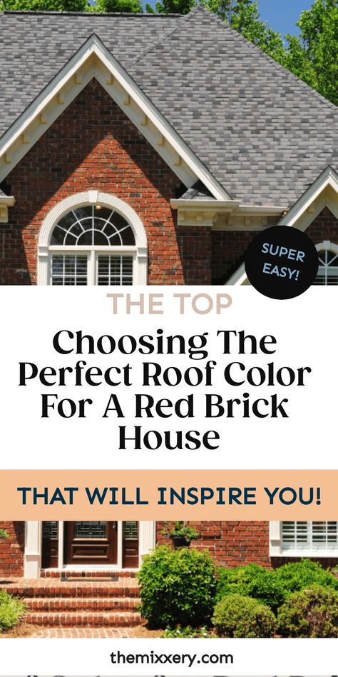 Choosing the Perfect Roof Color for a Red Brick House Grey Roof Red Brick House, Brick Bungalow Exterior, Brick House Exterior Colors Schemes, Orange Brick Houses, Brown Brick Houses, Red Brick House Exterior, Red Brick Exteriors, Roof Shingle Colors, Brick Roof