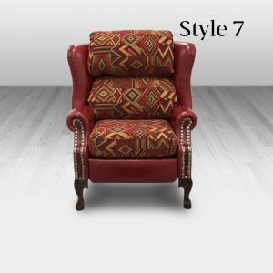 Cowhide Upholstered Chairs, Western Furniture Ranch Style, Western Furniture Accent Chairs, Southwest Chair Upholstery, Western Wingback Chair, Cowhide Chair Living Room Accent Chairs & Armchairs, Crooked House, Cowhide Furniture, Church Furniture