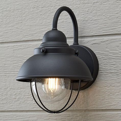 The cheery beam of this sturdy aluminum outdoor light makes your home a cozy port in any storm. Add a warm, welcoming glow to your home with our exterior lighting. Not suitable for coastal environments. Front Door Lighting Exterior Overstock, Cape Cod Outdoor Lighting, Cape Cod Exterior Lighting, Beach House Exterior Lighting, Outdoor Light Fixtures Front Doors, Cottage Outdoor Lighting, Outdoor Garage Lighting, Outdoor House Lighting, Colonial Makeover