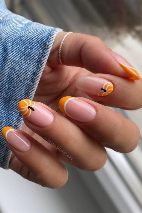 35 Cute Orange Halloween Nails - Girl In Cali Orange Halloween Nails, Fun Halloween Nails, Nail Types, Create Business, Cute Halloween Nails, Polka Dot Nails, Dots Nails, Nail Design Ideas, Halloween Nail Designs