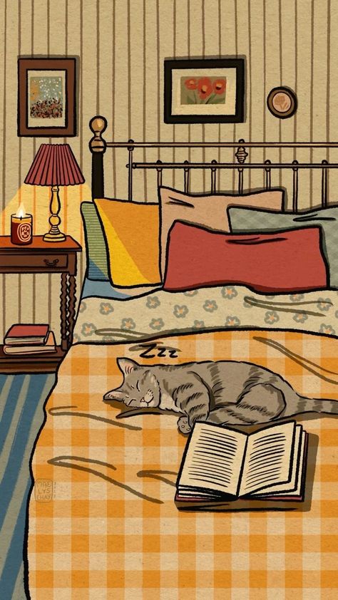 Maëlys Chay ☻ illustrator (@maelyschay) • Instagram-Fotos und -Videos Cozy Drawing, Cat Illustration Art, Cat Drawing Simple, Matching Cat, Cat Poses, Wallpaper Seni, Cat Paintings, Illustration Cat, Cute Cat Illustration