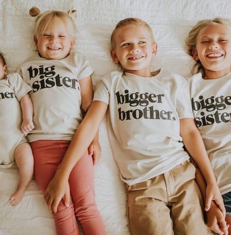 BIG SISTER. This is the PERFECT shirt for the big sister to be! We also have matching little sister, big brother, little brother options. If you're interested in other matching sibling shirt sets, check out our shop @greylittlearrows (big bro, big sis, lil bro, lil sis, etc.) + This shirt is screen printed (Bella + Canvas brand). + All greylittlearrows shirts are unisex sizing. That means they run larger than typical women's shirts and slightly smaller than typical men's shirts (think men's slim fit). + Please reference all size charts before purchasing. + The default ink color on white shirts is black and for black shirts it's white, unless otherwise listed in the Color & Style drop down menu. The choice after the "with" on each listing indicates the design color. Ex. "Maroon with White" 3 Sibling Shirts, Big Sister And Big Brother Shirts, Big Brother And Sister Shirts, Big Sister Big Brother Announcement, Big Sibling Shirts, Big Brother Big Sister Shirts, Sibling Shirts For 3, Big Sister Little Brother Shirts, Big Sister Big Brother Shirts