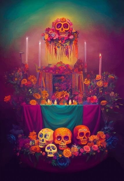 Dia De Los Muertos Canvas Painting Ideas, Day Of The Dead Background, Day Of The Dead Wallpaper, Day Of The Dead Illustration, Mexico Culture Art, Xperia Wallpaper, Dia De Los Muertos Decorations Ideas, Halloween Canvas Art, Halloween Wallpaper Iphone Backgrounds