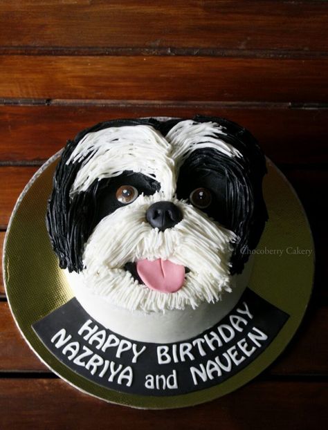 Shih Tzu cake For a dog mommy by chocoberry cake kochi... #dog #cake #Shihtzu Shih Tzu Cake, Cake For A Dog, Dog Birthday Cake Design, Puppy Dog Cakes, Birthday Cake Design, Shitzu Dogs, Shitzu Puppies, Puppy Cake, Dog Mommy