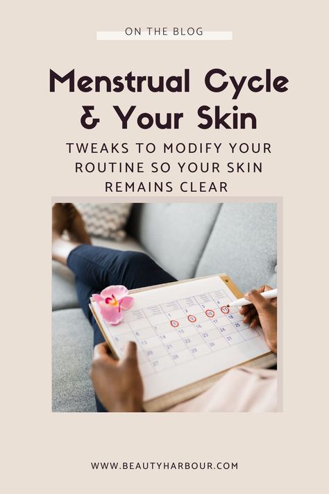 Skincare for your menstrual cycle phases finds out what skincare products your skin needs during each phase & product recommendations for each phase #menstrualcycle#periodskincare#periodacne Skincare During Menstrual Cycle, Follicular Phase Skincare, Luteal Phase Skin Care, Luteal Phase Activities, Period Acne, Period Pimples, Period Tracking, Cycle Phases, Menstrual Phase