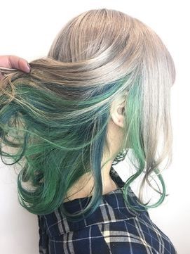 Blonde And Green Hair, 2017 Hair Trends, Hair Color Asian, Blonde Hair Makeup, Peekaboo Hair, Hair Color Pastel, Trendy Hair Color, Color Pastel, Pastel Hair