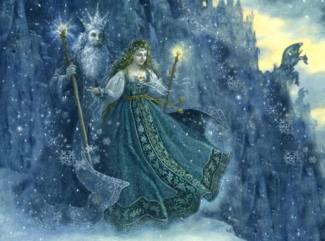 The Winter solstice celebration is always amazing - Yule 2019 is a perfect time to remember all the reasons why were are blessed - Enjoy this free ritual Ruth Sanderson, Winter Solstice Rituals, Snow Maiden, 동화 삽화, Snow Princess, Fairytale Illustration, Fairytale Art, Snow Queen, Folk Tales