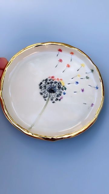 Ceramic Making, Ceramic Jewelry Dish, Dandelion Seed, Ceramic Studio, Contemporary Ceramics, Ceramic Jewelry, Jewelry Dish, Summer Art, Art Lovers