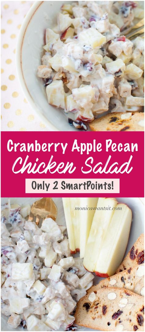 Weight Watchers Salads, Weight Watchers Chicken Salad Recipe, Pecan Chicken Salad Recipe, Apple Pecan Chicken Salad, Salads With Chicken, Fruity Salads, Ww Salads, Weight Watchers Salad, Ww Dinners