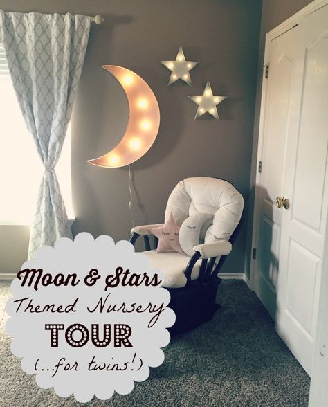 Baby Boy Nursery Stars, Nursery Room Ideas, Star Themed Nursery, Vintage Girl Nursery, Twins Nursery, Girl Nursery Pink, Girl Nursery Themes, Moon Nursery