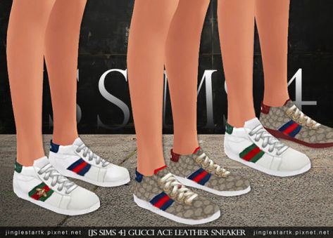 [JS SIMS 4] Gucci Ace Leather Sneaker Sims 4 Gucci Male, Sims 4 Gucci, Sims Shoes, Gucci Sneaker, Cc Clothing, Male Sims, Los Sims 4 Mods, Sims Download, Sims 4 Cc Kids Clothing