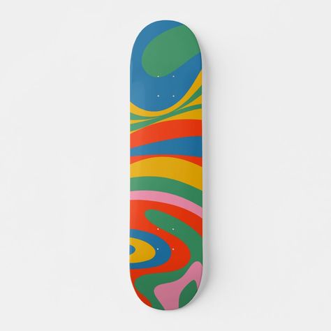 Skate Deck Design, Trippy Abstract, Longboard Design, Skateboard Deck Art, Deck Art, Deck Designs, Skate Art, Skate Decks, New Groove