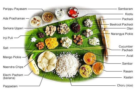 Onam Sadhya simplified for you! - Rediff.com Get Ahead Onam Sadhya Photography, Indian Food Menu, Banana Leaf Decor, Onam Sadya, Onam Sadhya, Kerala Recipes, Clay Modelling, 2 Week Diet, Spice Mix Recipes