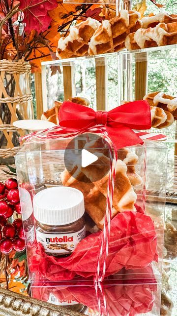 Ashley Temple on Instagram: "Comment WAFFLES and I’ll send you all of my sources! 

This would be the cutest party favor at the end of an event to take home some waffles and Nutella as a little midnight treat! 🧇

It would work great for a wedding, baby shower, bridal shower, birthday party and I love these mini jars that are made of glass. They actually come with a little spoon included, but I liked the pop of red that I attached. What do you think? 

#partyfavors #weddingfavors #bridalshower #bridalshowerfavors #babyshowerfavors #partyideas #partyinspo" Lip Gloss Gift Ideas, Mini Nutella Gift Ideas, Nutella Gift Ideas, Nutella Gift, Nutella Gifts, Mini Nutella, Pop Of Red, Mini Jars, Bridal Shower Favors