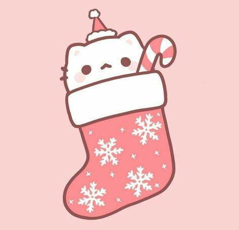 Easy Christmas Drawings, Chat Kawaii, Cute Kawaii Animals, Kawaii Christmas, Christmas Doodles, Cute Christmas Wallpaper, Christmas Card Art, Cute Animal Drawings Kawaii, Cute Doodles Drawings