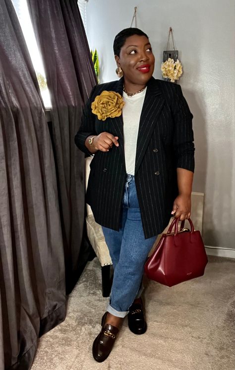 Sunday Funday Outfit, Jeans Blazer Outfit, Apple Shape Outfits, Fall 24, White Outfit, Fly Girl, Plus Size Fashion For Women, Black Women Fashion, Curvy Girl Outfits