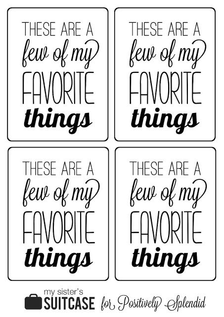 Favorite Things Gift Idea | Positively Splendid {Crafts, Sewing, Recipes and Home Decor} Favorites Party, Sew Gifts, Salon Promotions, Holiday Hand Towels, Favorite Things Party, Relief Society Activities, Free Printable Gift Tags, Free Gift Tags, Relief Society