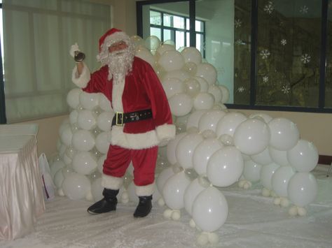 Balloon Igloo | Zephyhdom Igloo Christmas Decorations, Balloon Igloo Diy, Igloo Diy, Balloon Igloo, Igloo Office Decoration, How To Make An Igloo Out Of Milk Jugs, Colorful Ice Igloo, Balloon Business, Work Christmas Party